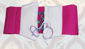 Setbelt rosa y blanco - Acabado recto