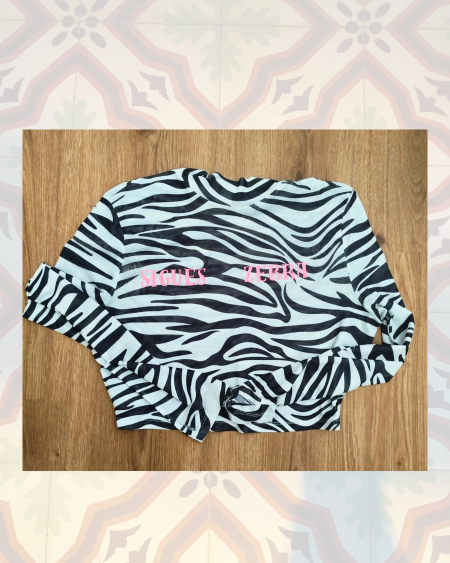 Top Crop Sigues zebra transparente
